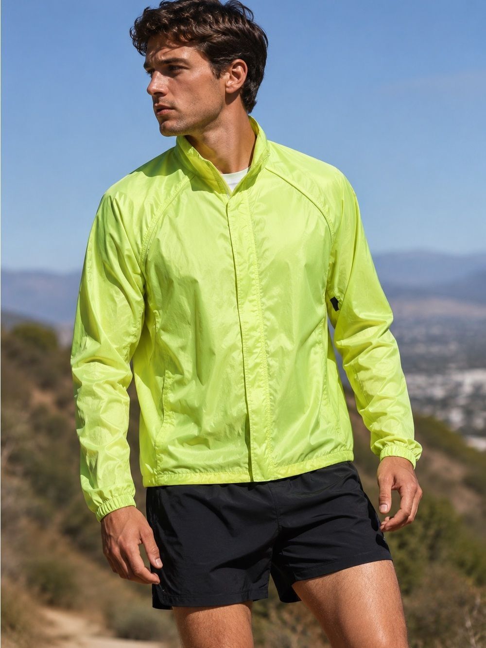 REI Men's Neon Lime Lightweight Windbreaker